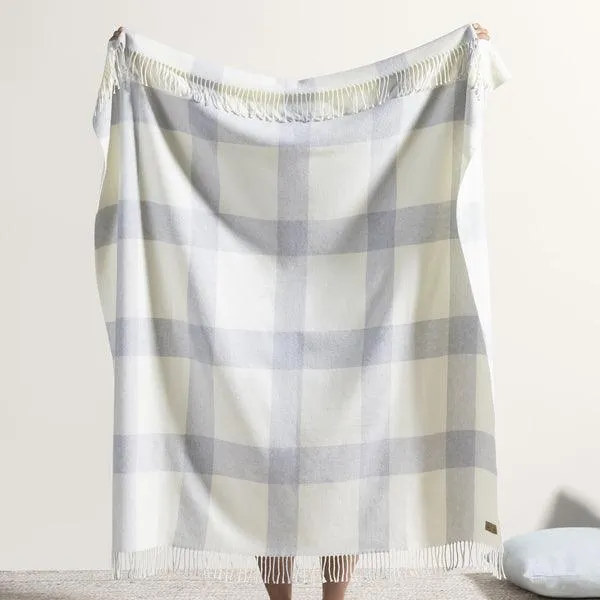 Wellington Plaid Throw - Silver