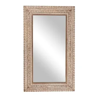 WILDWOOD Wooden Wall Mirror | Wall hanging | Wall Frame | Wall Mounted | for Living Room | Bedroom | Office | (36"x60")(Only Frame Witout Mirror)(Natural Finish)