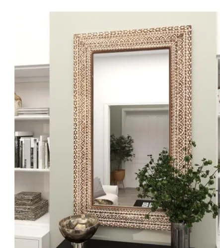 WILDWOOD Wooden Wall Mirror | Wall hanging | Wall Frame | Wall Mounted | for Living Room | Bedroom | Office | (36"x60")(Only Frame Witout Mirror)(Natural Finish)